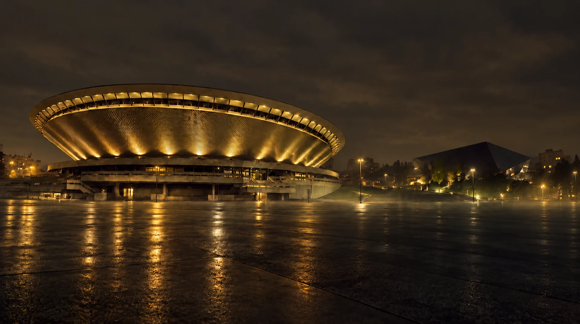 Interpretacja nocnego placu przed Spodkiem w Katowicach